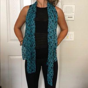 Nordstrom Accessories - Teal scarf with skull print Nordstrom Accessories - Teal scarf with skull print